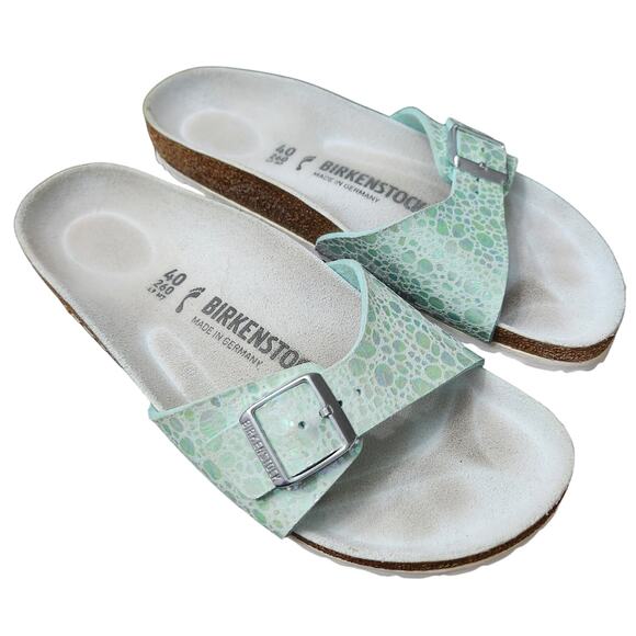 Birkenstock Madrid Iridescent Mint Sandals Size EU 40 - Picture 1 of 4